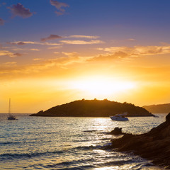 Majorca sunset in sant Elm near sa Dragonera