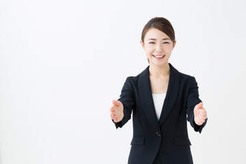 asian businesswoman isolated on white background