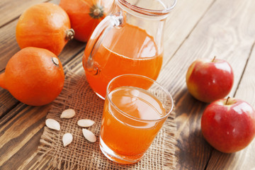 Juice of apples and pumpkins