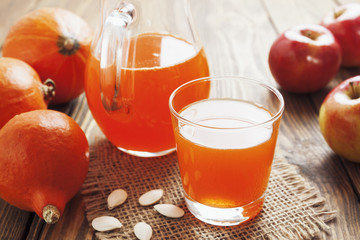 Juice of apples and pumpkins