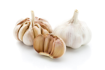 Garlic isolated on the white background.