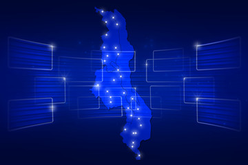 Malawi Map World map News Communication blue