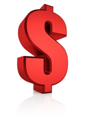 3D Red Dollar Sign