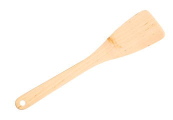 Wooden ladle isolated on white background.
