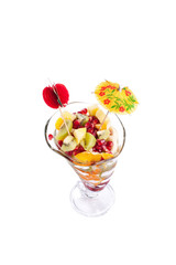 Fruit cup on white background