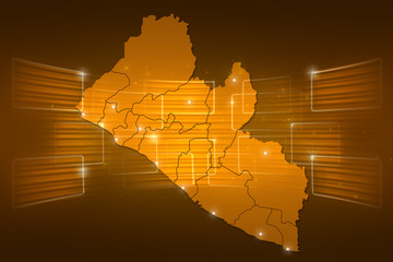 Obraz premium Liberia Map World map News Communication yellow orange