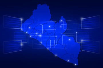 Liberia Map World map News Communication blue
