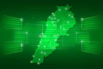 Lebanon Map World map News Communication green