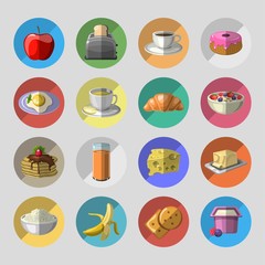 Breakfast icons set