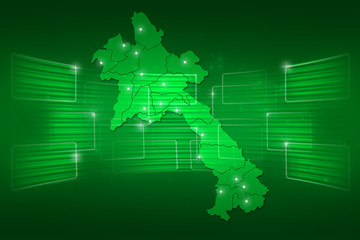 Laos Map World map News Communication green