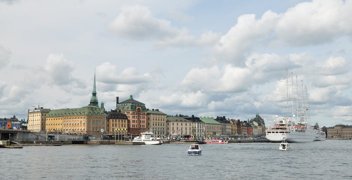 Panoramica puerto Estocolmo, Suecia