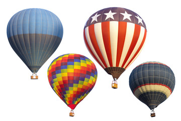 Hot air balloon isolated on white background