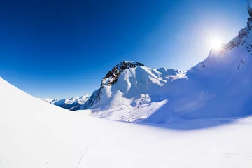 Cercles muraux Hiver Caucasus mountains beautiful winter landscape view