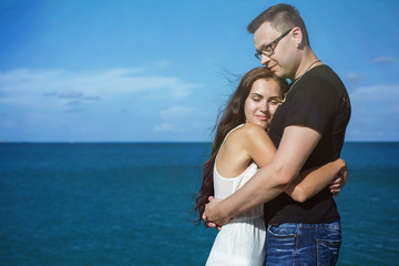 Fototapeta na wymiar Love couple on the beach