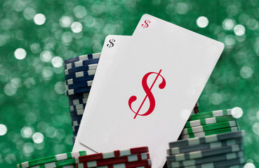 gambling cards, casino concept