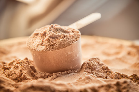 Whey protein scoop. Sports nutrition.