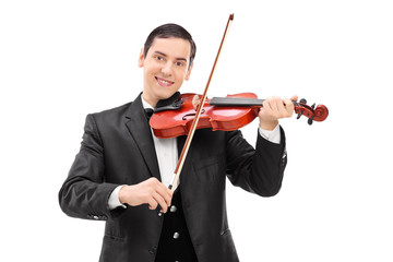 Classical musician playing a violin