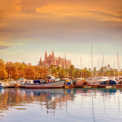 Palma de Mallorca port marina Majorca Cathedral © lunamarina