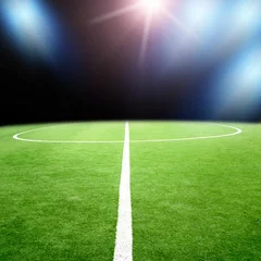 Foto auf Acrylglas Fußball soccer stadium with bright lights