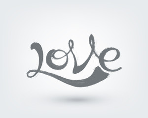 Obraz premium Love text design. Hand drawn word on white background