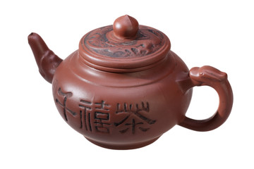Chinese teapot on a white background