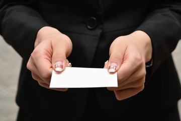 Obraz premium Business cards exchange image