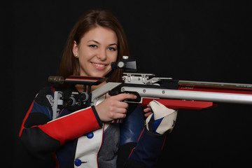 Woman training sport shooting 