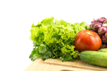 Obraz na płótnie Canvas organic food background Vegetables on table