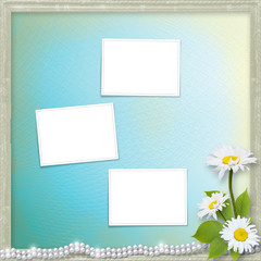 Card for invitation or congratulation with bouquet of flowers