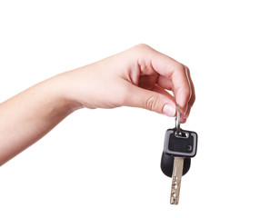 Key with trinket isolated on white