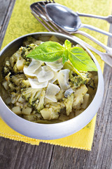 Stewed potato and broccoli