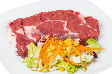 Raw veal and salad