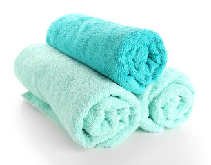 Beautiful towels isolated on white