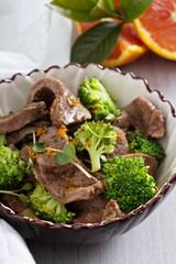 Beef stewed with broccoli