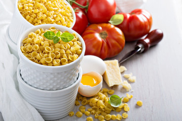 Ingredients for pasta casserole