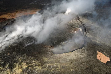 Crédence de cuisine en verre imprimé Volcan Vue aérienne du volcan Kilauea à Big Island, Hawaii-9