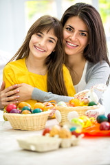 Mom and daughter in the embrace