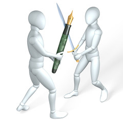 Kampf mit Feder und Schwert