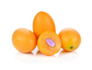 Marian plum fruit isolated on white background