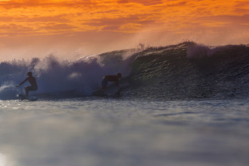 Fototapeta na wymiar Surfer on Amazing Wave