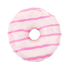 Delicious donut with icing isolated on white