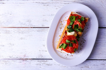 Tasty sandwich with vegetables and cheese