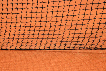 Close up details of a tennis net