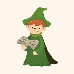 witch cartoon theme elements