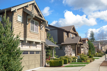 American street with beautiful houses