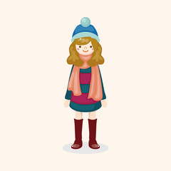 lady girl cartoon theme elements