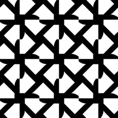 Black and white geometric seamless pattern, abstract background.