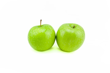 Fresh green apple isolated on white background