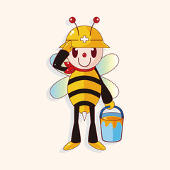 bee cartoon theme elements