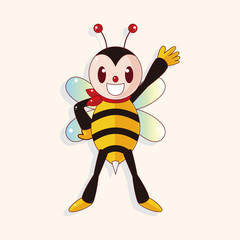 bee cartoon theme elements